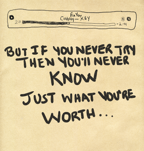 Fuelism #237: Fuelisms : But if you never try, then you\'ll never know. Just what you\'re worth...: Fuelisms : But if you never try, then you'll never know. Just what you're worth...