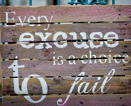 Fuelism #111: Fuelisms : Every excuse is a choice to fail. : Fuelisms : Every excuse is a choice to fail. 