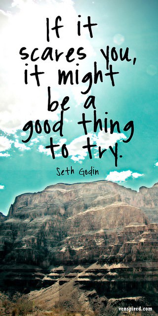 Fuelism #618: Fuelisms : If it scares you, it might be a good thing to try.Seth Godin: Fuelisms : If it scares you, it might be a good thing to try.