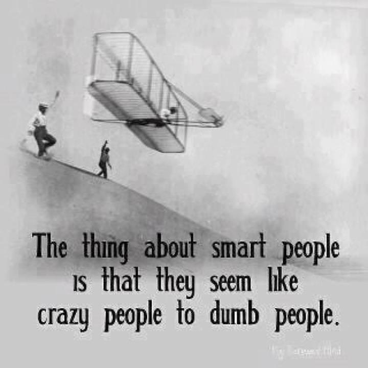 Fuelism #666: Fuelisms : The thing about smart people is that they seem like crazy people to dumb people.: Fuelisms : The thing about smart people is that they seem like crazy people to dumb people.