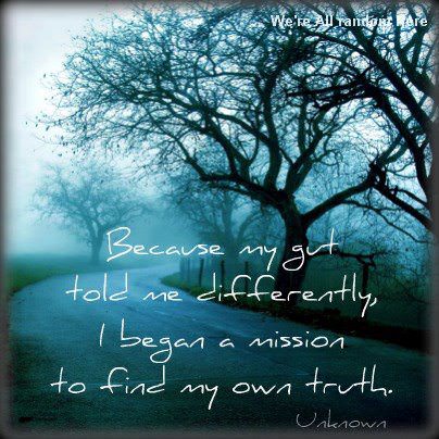 Fuelism #828: Fuelisms : Because my gut told me differently, I began a mission to find my own truth.: Fuelisms : Because my gut told me differently, I began a mission to find my own truth.