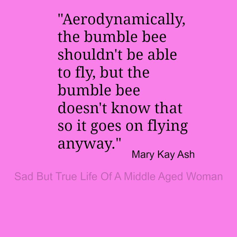 Fuelism #906: Aerodynamically, the bumble bee shouldn\'t be able to fly, but the bumble bee doesn\'t know that so it goes on flying anyway.: Aerodynamically, the bumble bee shouldn't be able to fly, but the bumble bee doesn't know that so it goes on flying anyway.