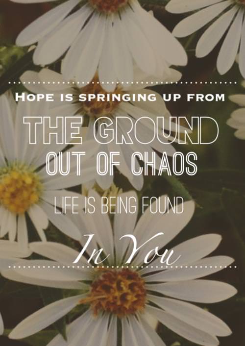 Fuelism #1237: Hope is springing up from the ground out of chaos. Life is being found in you.: Hope is springing up from the ground out of chaos. Life is being found in you.