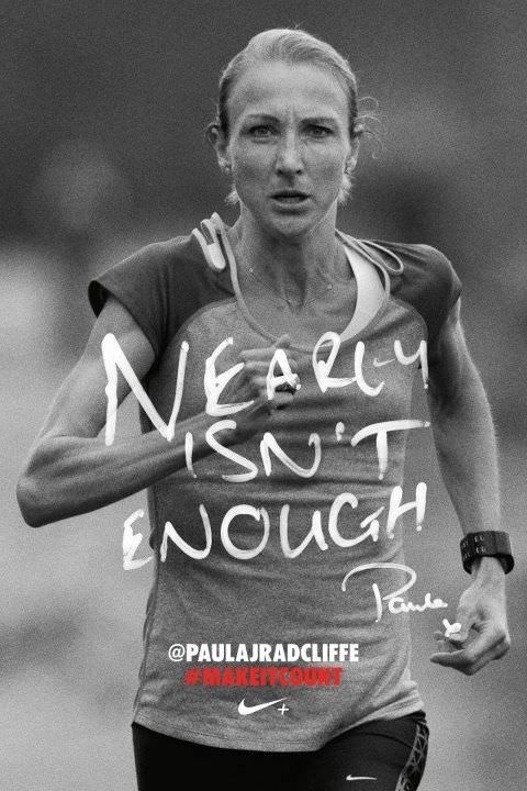 Fuelism #1327: Nearly isn\'t enough.Paula Radcliffe: Nearly isn't enough.