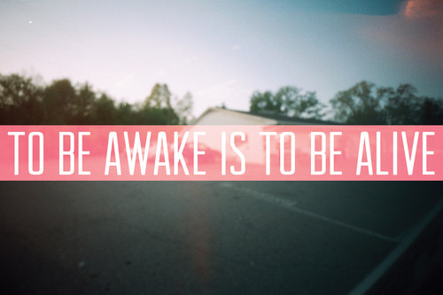 Fuelism #1650: To be awake is to be alive.: To be awake is to be alive.