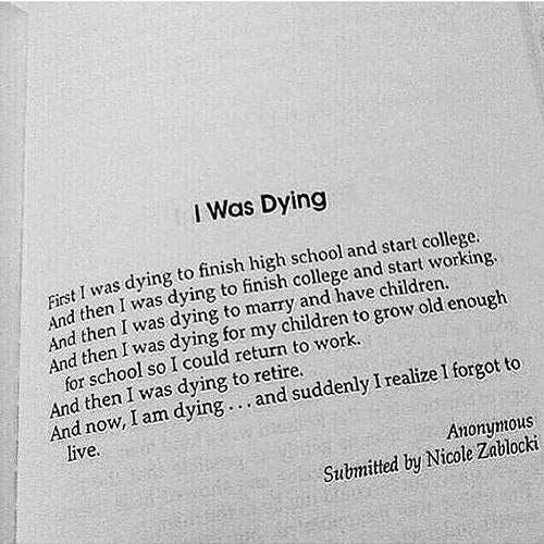 Dream Chasing #166: I was dying. First I was dying to finish high ...