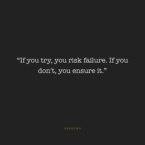 Great Advice #342: If you try, you risk failure. If you don't, you